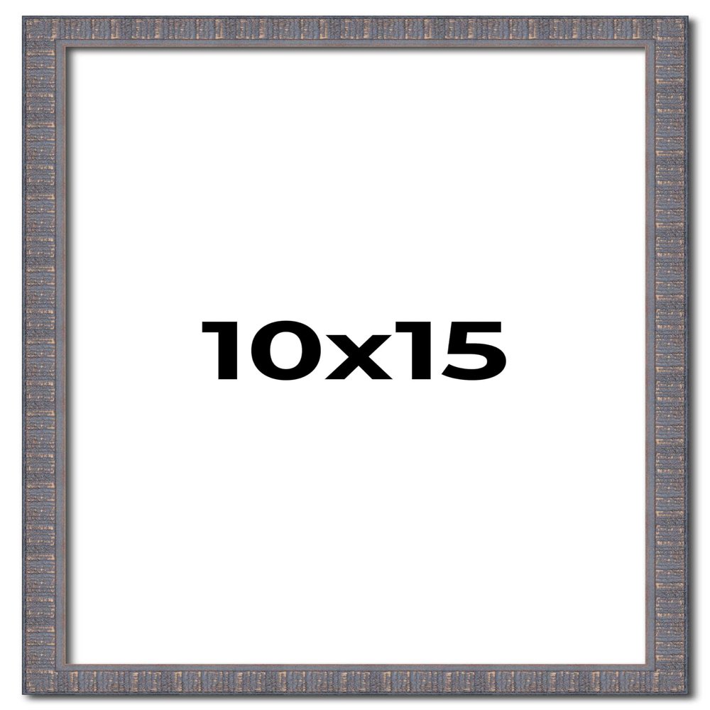 10x15 Frame Slate Blue Distressed Rustic Solid Wood Picture Frame | 0.75 Inch Moulding Width | Includes UV Acrylic Plexiglass, Acid Free Foam Backing Board and Hanging Hardware | Sonoma Collection
