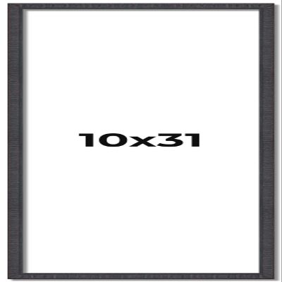 10x31 Frame Brown Picture Frame - Complete Modern Photo Frame Includes UV Acrylic Shatter Guard Front, Acid Free Foam Backing Board, Hanging Hardware Wood Wall Frames for Family Photos - no Mat