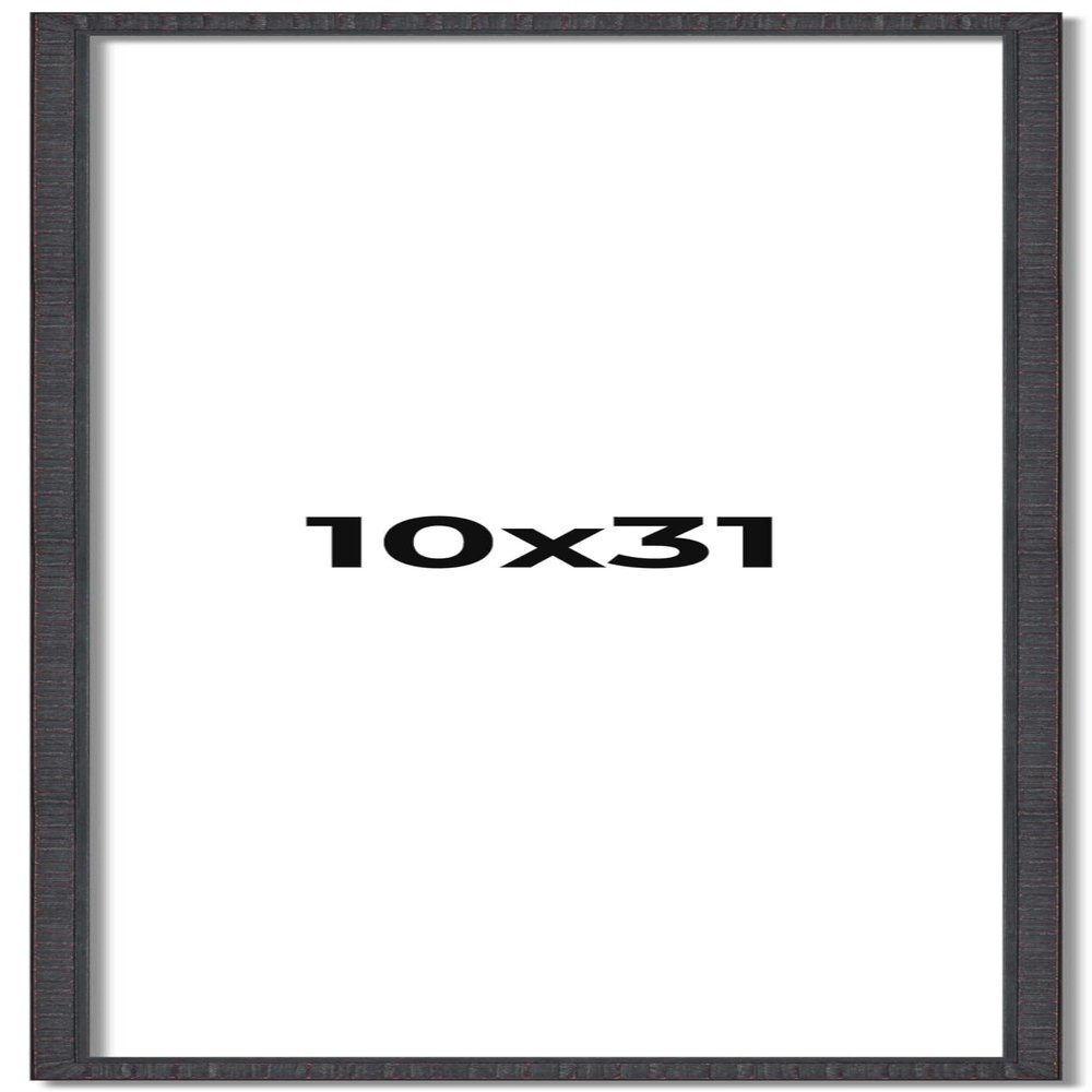 10x31 Frame Brown Picture Frame - Complete Modern Photo Frame Includes UV Acrylic Shatter Guard Front, Acid Free Foam Backing Board, Hanging Hardware Wood Wall Frames for Family Photos - no Mat