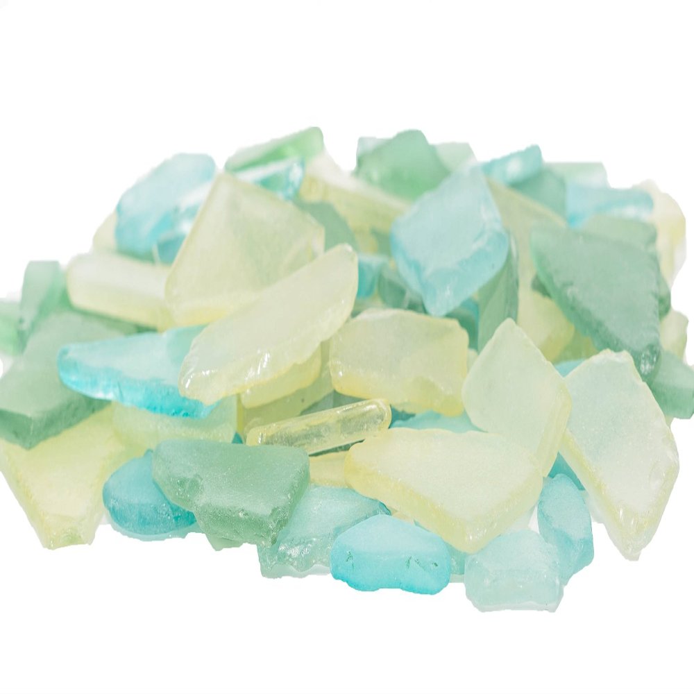Nautical Crush Trading Bulk Sea Glass  55oz Tumbled Sea Glass in Green, Yellow & Aqua  Seaglass for Crafts, Decor & Jewelry  Real Seaglass Pieces for DIY & Art Projects