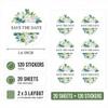 Save The Date Envelope Seals: 120 Floral Wedding Stickers view 4