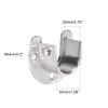 uxcell Stainless Steel Closet Rod End Supports - 8 Packs Wardrobe Pole Sockets Flange Rod Holder W Screws - 32mm Diameter U-Shaped view 2