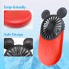 Kbinter Cute Mouse Personal Mini Fan, Rechargeable Handheld USB Fan, 3 Adjustable Wind Speeds and Wearable Design, Portable Pocket Size for Travel/Outdoor/Vacation/Park Trip (Pink+Blue) view 4