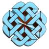 Decorative Stained Glass Wall Clock 12 Inch Turquoise Blue Brown - Modern Home Decor Japanese Design view 1