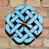Decorative Stained Glass Wall Clock 12 Inch Turquoise Blue Brown - Modern Home Decor Japanese Design view 3