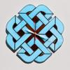 Decorative Stained Glass Wall Clock 12 Inch Turquoise Blue Brown - Modern Home Decor Japanese Design view 4