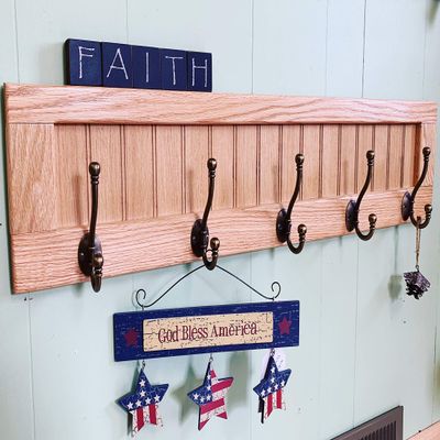 Wall Coat Rack, Coat Hooks, Wall Rack with Hooks, Oak