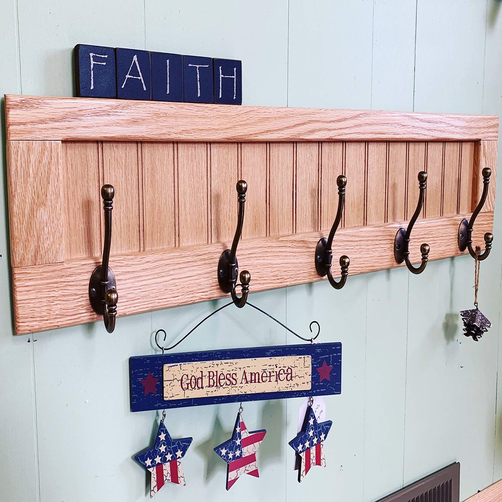 Wall Coat Rack, Coat Hooks, Wall Rack with Hooks, Oak
