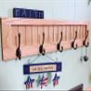 Wall Coat Rack, Coat Hooks, Wall Rack with Hooks, Oak view 1