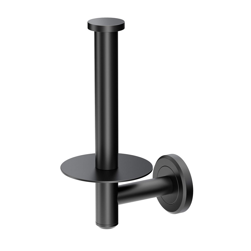 Gatco 4248MX Latitude II Storage Toilet Paper Holder, Wall Mounted Spare Roll Holder, Matte Black