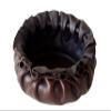 Leather Catchall Tray Valet Storage-Dump Bowl for Home and Office, Handmade Decorative Sundries and Jewelry Holder, Full Grain Vegetable Tanned Dark Brown Leather view 2