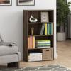 Furinno PASIR Book Shelf, 4-Tier Bookshelf, Bookcase with Open Shelf, 9.4 x 23.6 x 41.7, for Living Room, Bedroom, Home Office, Columbia Walnut view 2
