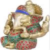 Exotic India Small Size Bhagawan Ganesha - Brass Statue with Inlay Work view 2