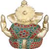 Exotic India Small Size Bhagawan Ganesha - Brass Statue with Inlay Work view 3