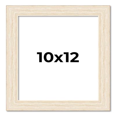 10x12 Frame White Barnwood Picture Frame - Modern Photo Frame Includes UV Acrylic Shatter Guard Front, Acid Free Foam Backing Board, Hanging Hardware Wood Wall Frames for Family Photos - no Mat