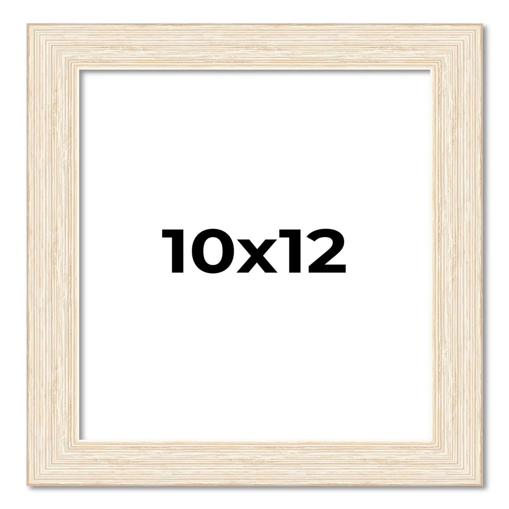 10x12 Frame White Barnwood Picture Frame - Modern Photo Frame Includes UV Acrylic Shatter Guard Front, Acid Free Foam Backing Board, Hanging Hardware Wood Wall Frames for Family Photos - no Mat