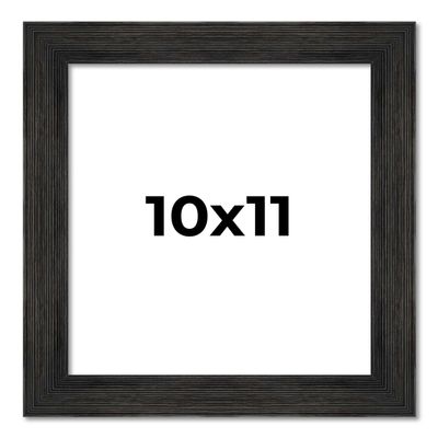 10x11 Frame Black Barnwood Picture Frame - Modern Photo Frame Includes UV Acrylic Shatter Guard Front, Acid Free Foam Backing Board, Hanging Hardware Wood Wall Frames for Family Photos - no Mat
