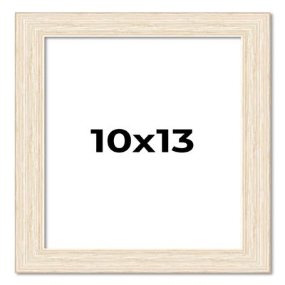 10x13 Frame White Barnwood Picture Frame - Modern Photo Frame Includes UV Acrylic Shatter Guard Front, Acid Free Foam Backing Board, Hanging Hardware Wood Wall Frames for Family Photos - no Mat