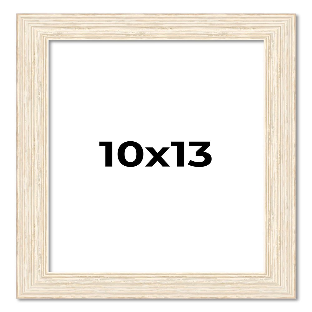 10x13 Frame White Barnwood Picture Frame - Modern Photo Frame Includes UV Acrylic Shatter Guard Front, Acid Free Foam Backing Board, Hanging Hardware Wood Wall Frames for Family Photos - no Mat