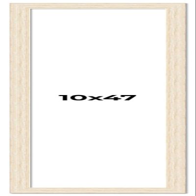 10x47 Frame White Barnwood Picture Frame - Modern Photo Frame Includes UV Acrylic Shatter Guard Front, Acid Free Foam Backing Board, Hanging Hardware Wood Wall Frames for Family Photos - no Mat