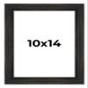 10x14 Frame Black Barnwood Picture Frame - Modern Photo Frame Includes UV Acrylic Shatter Guard Front, Acid Free Foam Backing Board, Hanging Hardware Wood Wall Frames for Family Photos - no Mat view 1