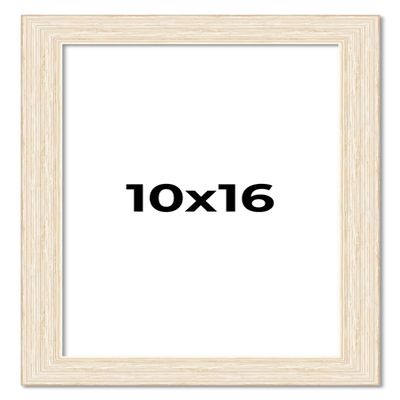 10x16 Frame White Barnwood Picture Frame - Modern Photo Frame Includes UV Acrylic Shatter Guard Front, Acid Free Foam Backing Board, Hanging Hardware Wood Wall Frames for Family Photos - no Mat