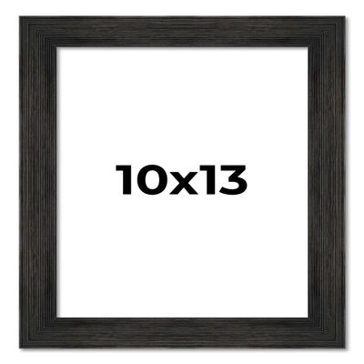 10x13 Frame Black Barnwood Picture Frame - Modern Photo Frame Includes UV Acrylic Shatter Guard Front, Acid Free Foam Backing Board, Hanging Hardware Wood Wall Frames for Family Photos - no Mat