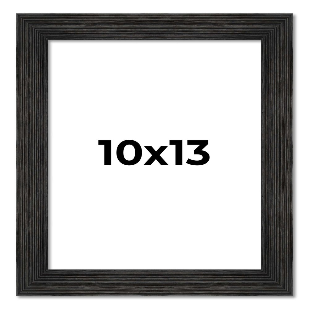 10x13 Frame Black Barnwood Picture Frame - Modern Photo Frame Includes UV Acrylic Shatter Guard Front, Acid Free Foam Backing Board, Hanging Hardware Wood Wall Frames for Family Photos - no Mat