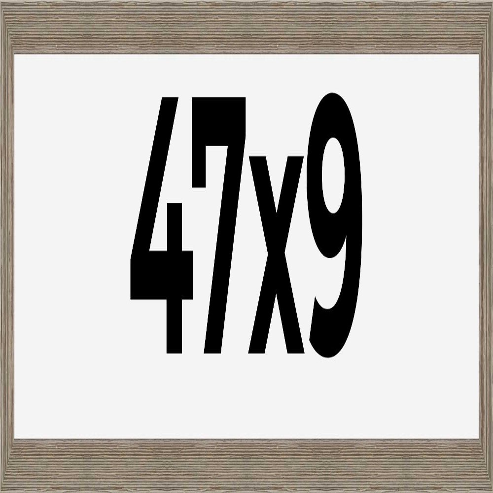 47x9 Frame Gray Barnwood Picture Frame - Complete Modern Photo Frame Includes UV Acrylic Shatter Guard Front, Acid Free Foam Backing Board, Hanging Hardware Wood Wall Frames for Family Photos - no Mat