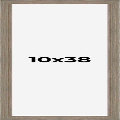 10x38 Frame Gray Barnwood Picture Frame - Modern Photo Frame Includes UV Acrylic Shatter Guard Front, Acid Free Foam Backing Board, Hanging Hardware Wood Wall Frames for Family Photos - no Mat
