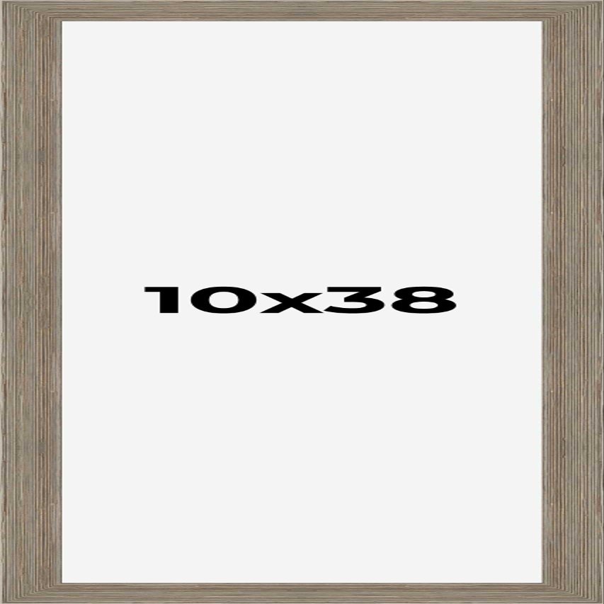 10x38 Frame Gray Barnwood Picture Frame - Modern Photo Frame Includes UV Acrylic Shatter Guard Front, Acid Free Foam Backing Board, Hanging Hardware Wood Wall Frames for Family Photos - no Mat
