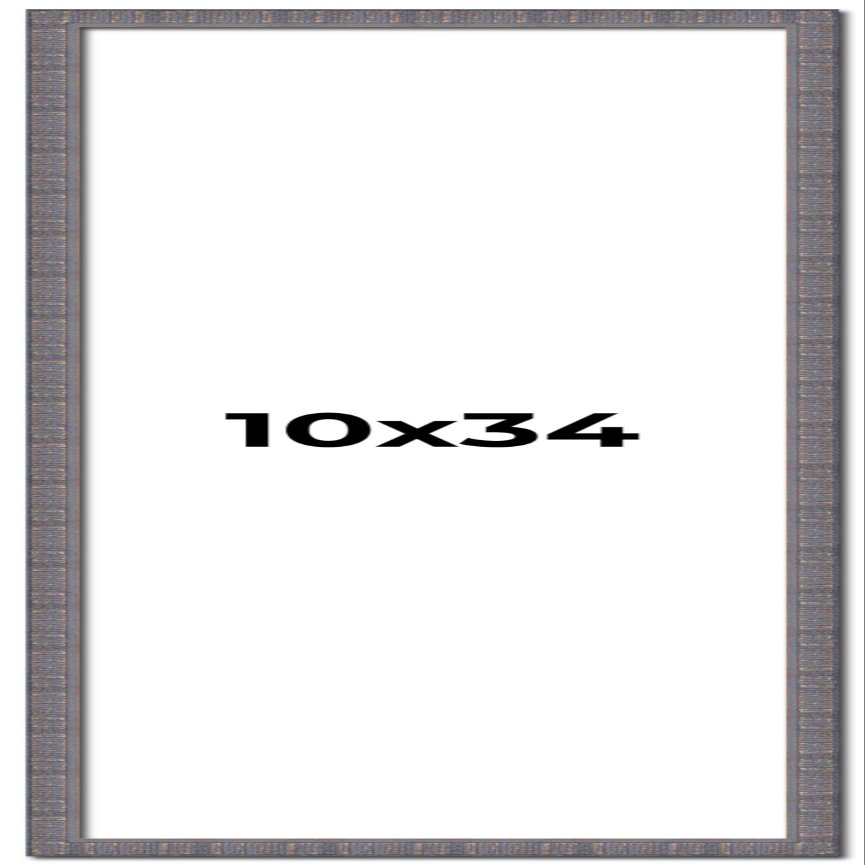 10x34 Frame Slate Blue Distressed Rustic Solid Wood Picture Frame | 0.75 Inch Moulding Width | Includes UV Acrylic Plexiglass, Acid Free Foam Backing Board and Hanging Hardware | Sonoma Collection