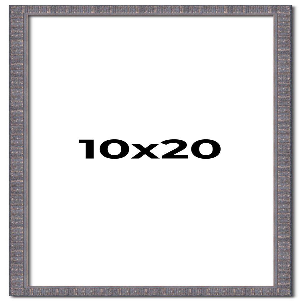 10x20 Frame Slate Blue Distressed Rustic Solid Wood Picture Frame | 0.75 Inch Moulding Width | Includes UV Acrylic Plexiglass, Acid Free Foam Backing Board and Hanging Hardware | Sonoma Collection