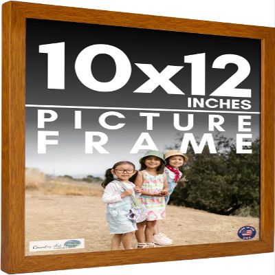 10x12 Frame Honey Pecan Brown Solid Wood Picture Frame | 0.75 Inch Moulding Width | 0.5 Inch Rabbet Depth | Includes UV Acrylic Plexiglass, Acid Free Foam Backing Board and Hanging Hardware