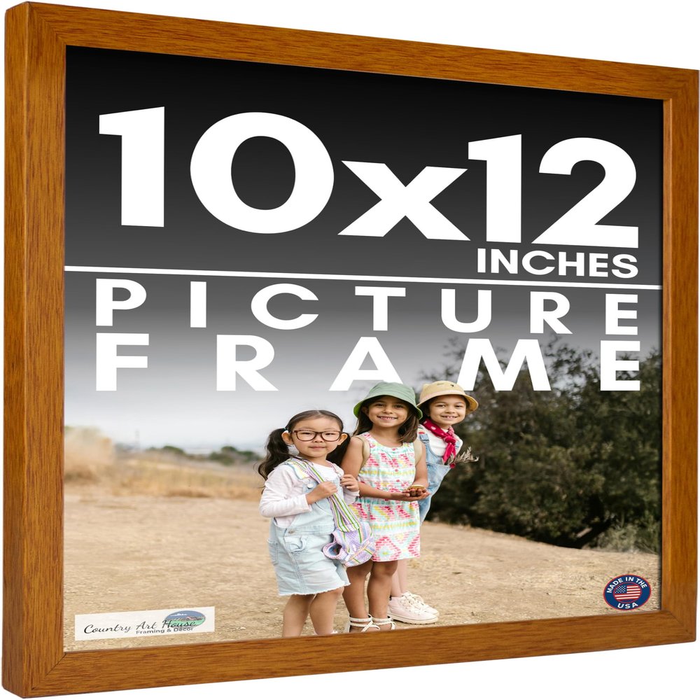 10x12 Frame Honey Pecan Brown Solid Wood Picture Frame | 0.75 Inch Moulding Width | 0.5 Inch Rabbet Depth | Includes UV Acrylic Plexiglass, Acid Free Foam Backing Board and Hanging Hardware