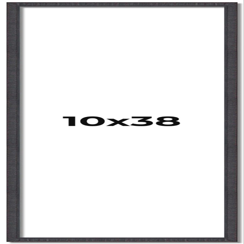 10x38 Frame Brown Picture Frame - Complete Modern Photo Frame Includes UV Acrylic Shatter Guard Front, Acid Free Foam Backing Board, Hanging Hardware Wood Wall Frames for Family Photos - no Mat