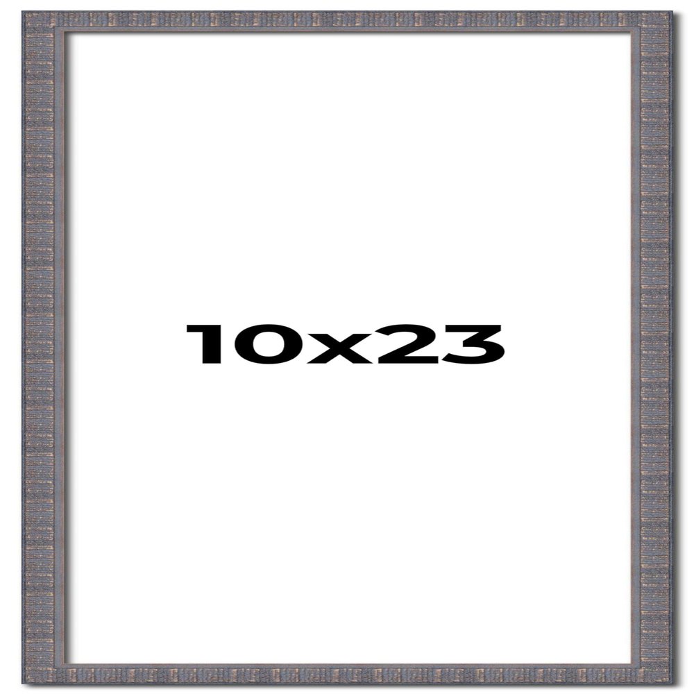 10x23 Frame Slate Blue Distressed Rustic Solid Wood Picture Frame | 0.75 Inch Moulding Width | Includes UV Acrylic Plexiglass, Acid Free Foam Backing Board and Hanging Hardware | Sonoma Collection