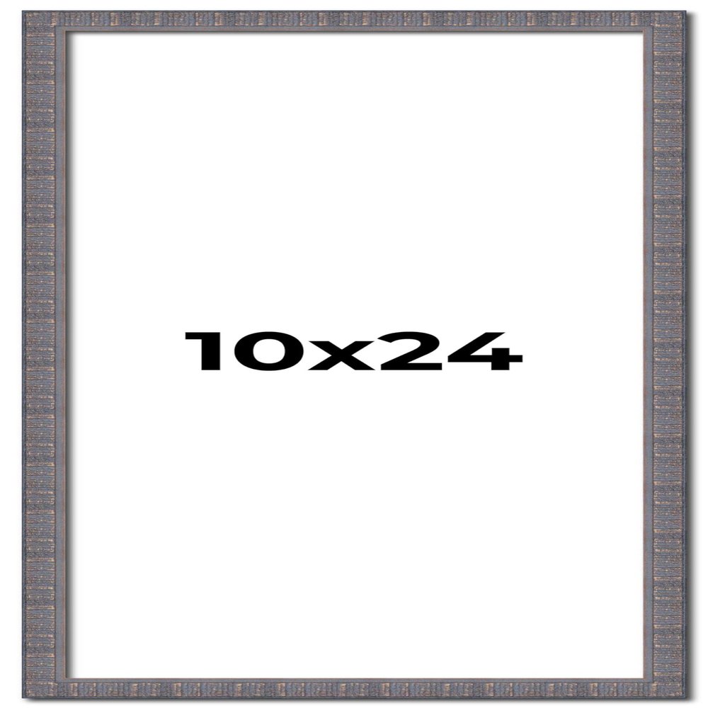 10x24 Frame Slate Blue Distressed Rustic Solid Wood Picture Frame | 0.75 Inch Moulding Width | Includes UV Acrylic Plexiglass, Acid Free Foam Backing Board and Hanging Hardware | Sonoma Collection