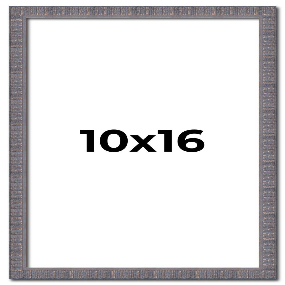 10x16 Frame Slate Blue Distressed Rustic Solid Wood Picture Frame | 0.75 Inch Moulding Width | Includes UV Acrylic Plexiglass, Acid Free Foam Backing Board and Hanging Hardware | Sonoma Collection