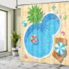 Ambesonne Pool Party Shower Curtain, Relaxing Time Swimming Pool Fun Summer Vacation Joy and Leisure Outdoor Image, Cloth Fabric Bathroom Decor Set with Hooks, 69" W x 75" L, Sky Blue Ecru view 4