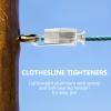 4 Pack Clothesline Tensioner, Heavy Duty Aluminum Clothes Line Tightener for Rope and Pulley System, Rust-Proof Laundry Drying Line Stretcher for Outdoors, Backyard, Balcony view 2