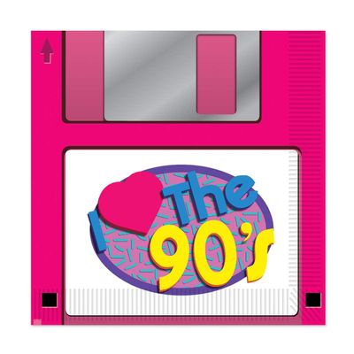 90s Floppy Disk Luncheon Napkins, (Pack of 12)