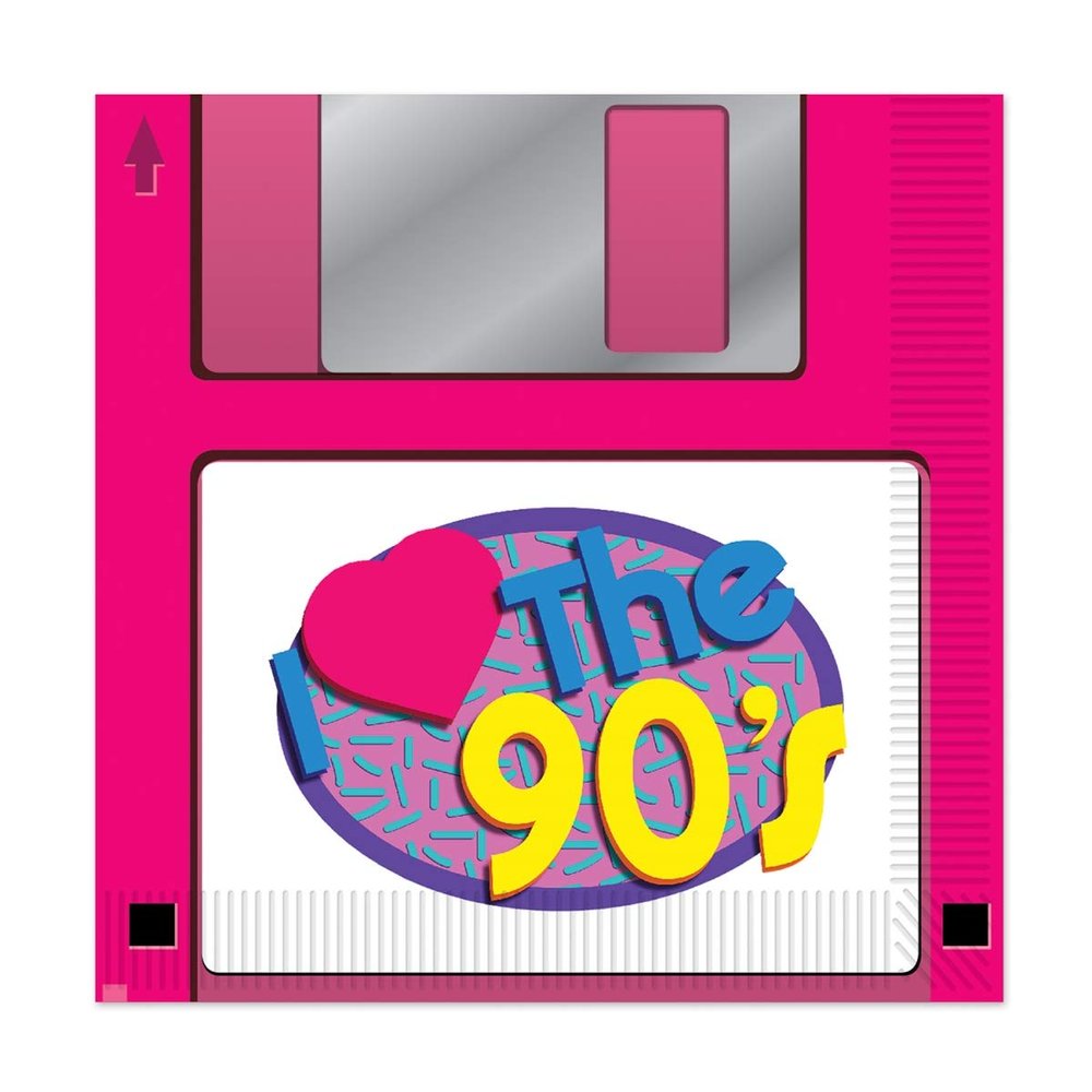 90s Floppy Disk Luncheon Napkins, (Pack of 12)