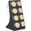 MasterClass Herb and Spice Rack Set with 8 Brass Finish Lidded Jars and Gift Box, Black Effect, 9 Piece view 1