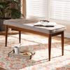 Baxton Studio Itami Mid-Century Modern Light Grey Fabric Upholstered Medium Oak Finished Wood Dining Bench view 2
