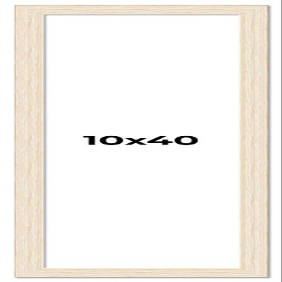 10x40 Frame White Barnwood Picture Frame - Modern Photo Frame Includes UV Acrylic Shatter Guard Front, Acid Free Foam Backing Board, Hanging Hardware Wood Wall Frames for Family Photos - no Mat