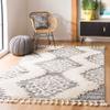 SAFAVIEH Moroccan Tassel Shag Collection Accent Rug - 4' x 6', Ivory & Grey, Boho Design, Non-Shedding & Easy Care, 2-inch Thick Ideal for High Traffic Areas in Foyer, Living Room, Bedroom (MTS652F) view 1