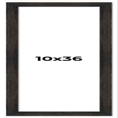 10x36 Frame Black Barnwood Picture Frame - Modern Photo Frame Includes UV Acrylic Shatter Guard Front, Acid Free Foam Backing Board, Hanging Hardware Wood Wall Frames for Family Photos - no Mat