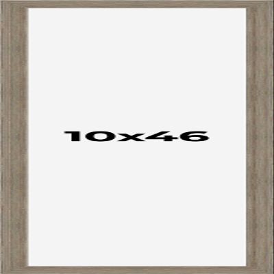 10x46 Frame Gray Barnwood Picture Frame - Modern Photo Frame Includes UV Acrylic Shatter Guard Front, Acid Free Foam Backing Board, Hanging Hardware Wood Wall Frames for Family Photos - no Mat