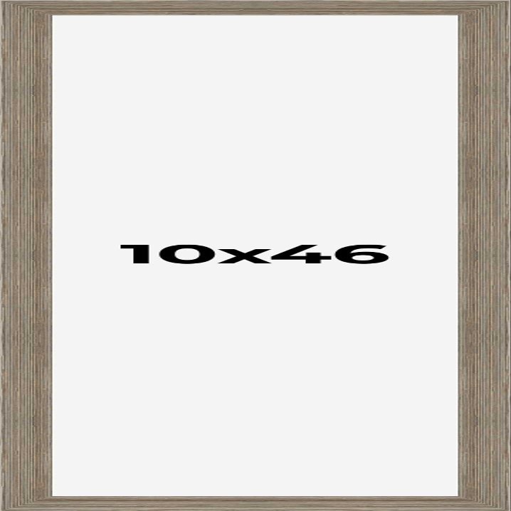 10x46 Frame Gray Barnwood Picture Frame - Modern Photo Frame Includes UV Acrylic Shatter Guard Front, Acid Free Foam Backing Board, Hanging Hardware Wood Wall Frames for Family Photos - no Mat
